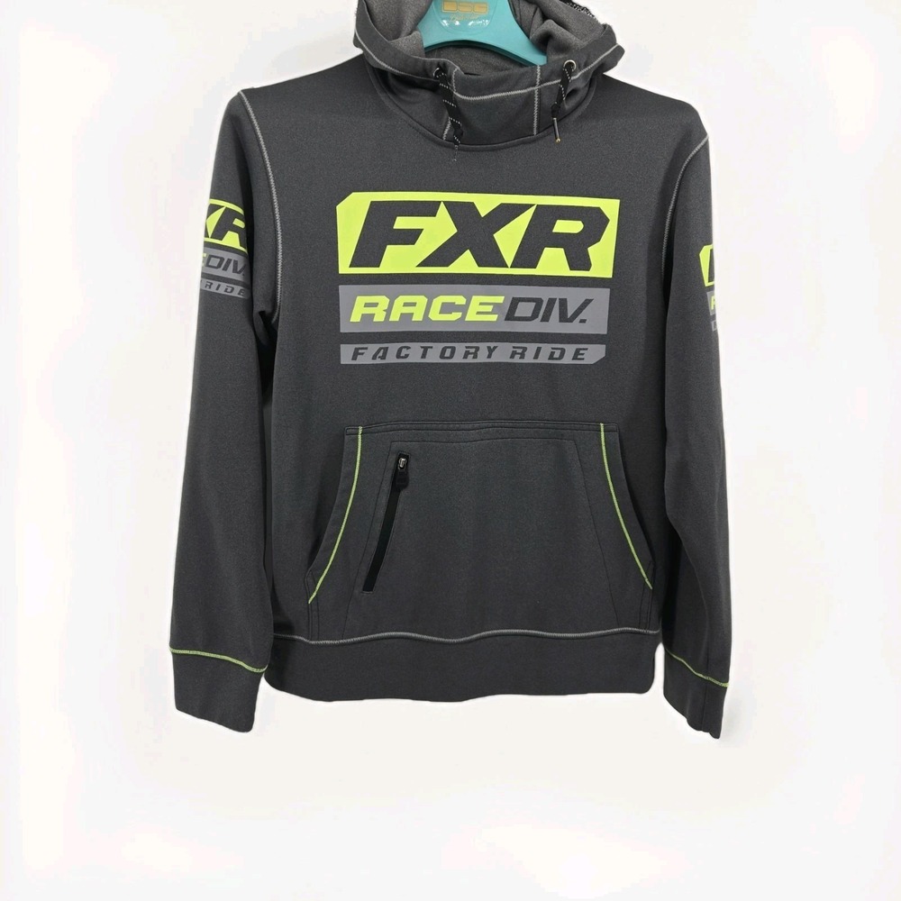 FXR Race Division Tech Hoody Grey/Hi-Viz Mens Medium